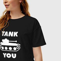 Футболка оверсайз женская You tank, цвет: черный — фото 2