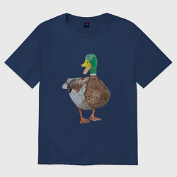 Футболка оверсайз женская Утка селезень, цвет: тёмно-синий