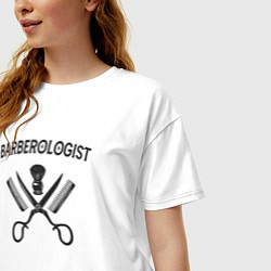 Футболка оверсайз женская Профессия парикмахер, цвет: белый — фото 2
