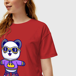Футболка оверсайз женская Стиль панды, цвет: красный — фото 2