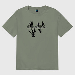 Женская футболка оверсайз Очень странные дела параллельный мир