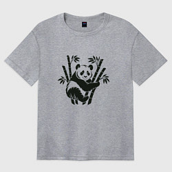 Женская футболка оверсайз Бамбуковый медведь