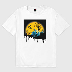 Женская футболка оверсайз Хэллоуин и пугающие тыквы