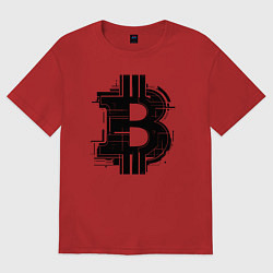 Футболка оверсайз женская Urban биткоин, цвет: красный