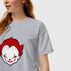 Футболка оверсайз женская Малыш Пеннивайз, цвет: меланж — фото 2
