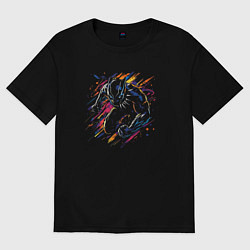 Футболка оверсайз женская Color panther, цвет: черный