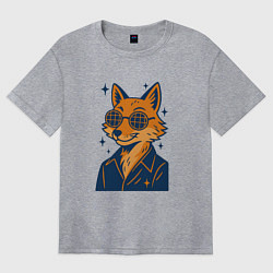 Женская футболка оверсайз Лиса в очках