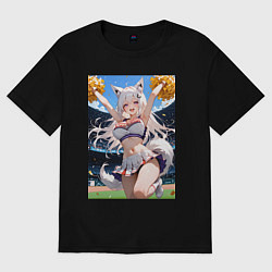 Футболка оверсайз женская Зажигательный танец черлидера, цвет: черный