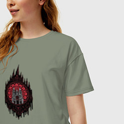 Футболка оверсайз женская Готический абстрактный собор, цвет: авокадо — фото 2