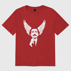 Футболка оверсайз женская Сальвадор Дали с крыльями, цвет: красный