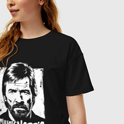 Футболка оверсайз женская Чак Норрис в стиле стрит-арт, цвет: черный — фото 2