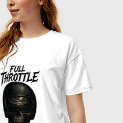 Футболка оверсайз женская Full throttle Череп мотоциклиста, цвет: белый — фото 2