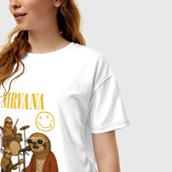 Футболка оверсайз женская Nirvana ленивцы, цвет: белый — фото 2