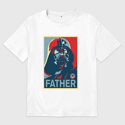 Футболка оверсайз женская Father Vader, цвет: белый