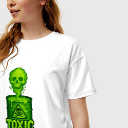 Футболка оверсайз женская Toxic зеленая кислота, цвет: белый — фото 2