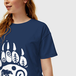 Футболка оверсайз женская Bear paw, цвет: тёмно-синий — фото 2