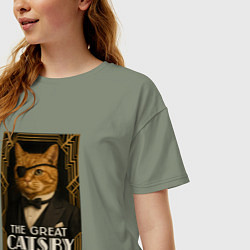 Футболка оверсайз женская The great Catsby, цвет: авокадо — фото 2