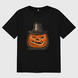 Футболка оверсайз женская Pumpkin hat, цвет: черный