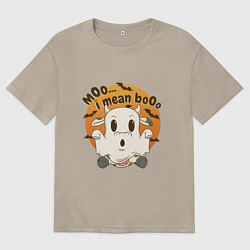 Женская футболка оверсайз Корова привидение: moo-boo - буу-муу