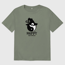 Женская футболка оверсайз Счастливого Хэллоуина и гармонии