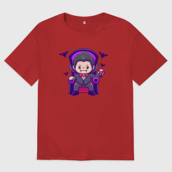 Футболка оверсайз женская Дракула на троне, цвет: красный