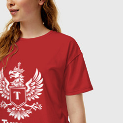 Футболка оверсайз женская Геральдический орел Тюмень, цвет: красный — фото 2