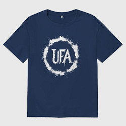 Женская футболка оверсайз Уфа в круге граффити