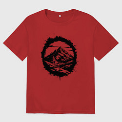 Женская футболка оверсайз Гора и храм в круге