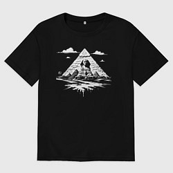 Футболка оверсайз женская Тайна пирамид и Сфинкса, цвет: черный