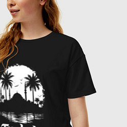 Футболка оверсайз женская Лунный силуэт Турции, цвет: черный — фото 2