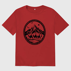 Женская футболка оверсайз Караван у подножия гор