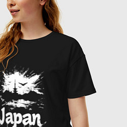 Футболка оверсайз женская Япония в граффити-стиле, цвет: черный — фото 2