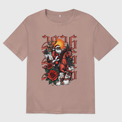 Женская футболка оверсайз Дед Мороз на красном коне 2026