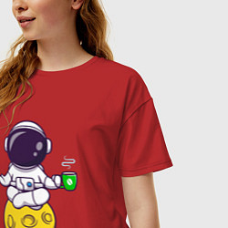 Футболка оверсайз женская Moon yoga, цвет: красный — фото 2