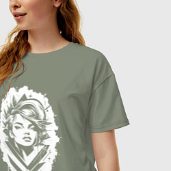 Футболка оверсайз женская Поп-арт дива, цвет: авокадо — фото 2