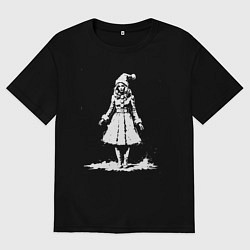 Футболка оверсайз женская Зимняя элегия, цвет: черный