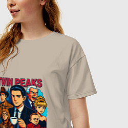 Футболка оверсайз женская Twin Peaks Multi, цвет: миндальный — фото 2