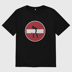 Футболка оверсайз женская Разрешить въезд, цвет: черный