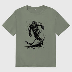 Футболка оверсайз женская Динамика льда, цвет: авокадо