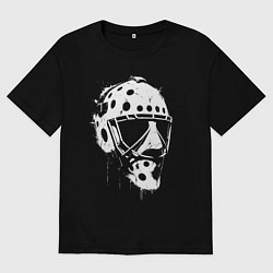 Женская футболка оверсайз Белая хоккейная маска