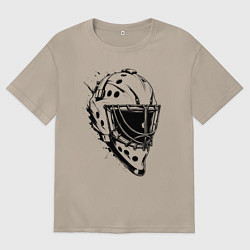 Женская футболка оверсайз Черная вратарская маска