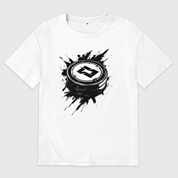 Женская футболка оверсайз Чёрная хоккейная шайба