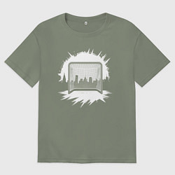 Женская футболка оверсайз Уличная хоккейная рамка