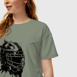 Футболка оверсайз женская Чёрная хоккейная маска, цвет: авокадо — фото 2
