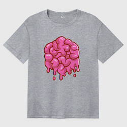 Женская футболка оверсайз Dripping brain