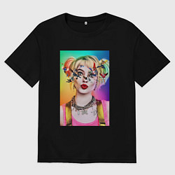 Женская футболка оверсайз Весёлая Харли Квинн