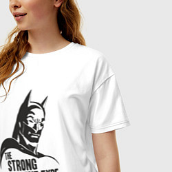 Футболка оверсайз женская Бэтмен - сильный и молчаливый, цвет: белый — фото 2