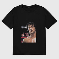 Футболка оверсайз женская Рокки Бальбоа, цвет: черный