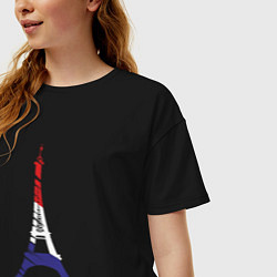 Футболка оверсайз женская Love Paris, цвет: черный — фото 2