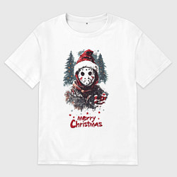 Женская футболка оверсайз Новогодний Джейсон